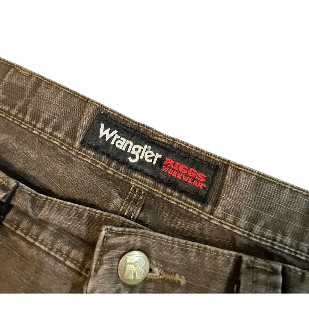 Vintage Wrangler Riggs Workwear Mocha Brown Carpenter Pants Size 36x32 USA - Picture 8 of 8